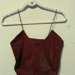 Free People Red Fitted Camisole Top